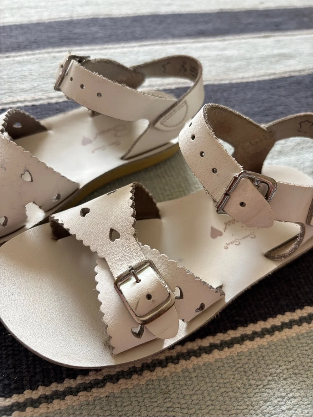 Sun San Sweetheart sandals toddler girls 10 white